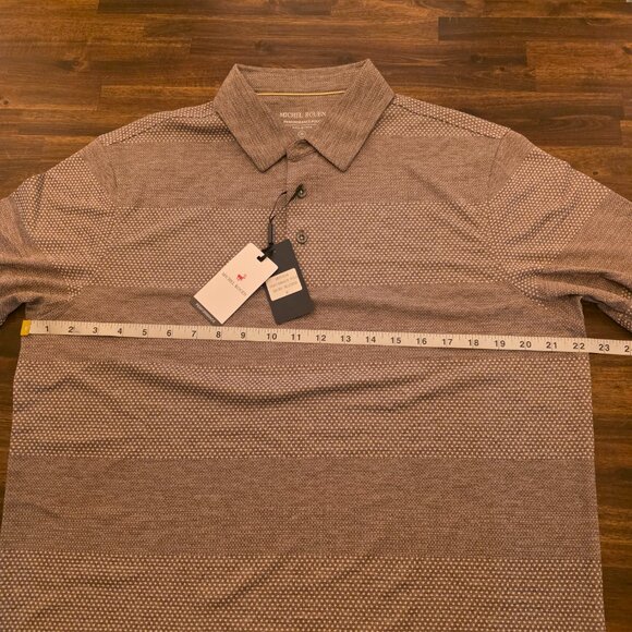 Michel Rouen Men's Performance Polo Shirt Heather Stretch Golf MRPS034 NWT - Picture 3 of 5